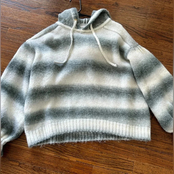 Something Navy Ombré Striped Sweater Hoodie - Picture 2 of 9
